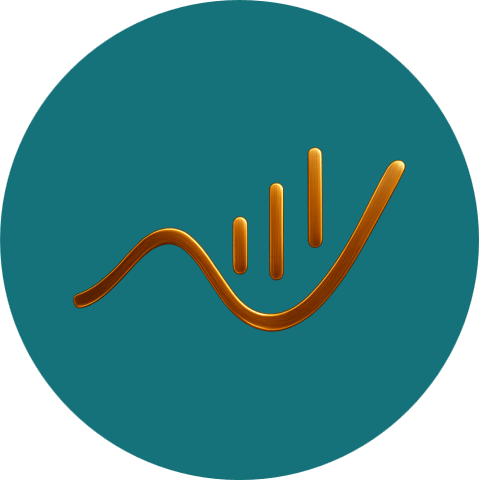 Alt text: VaLinea growth icon – gold signal line on teal background